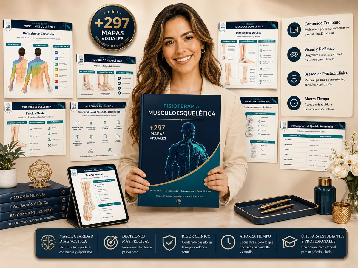 Colección organizada de mapas visuales de fisioterapia musculoesquelética
